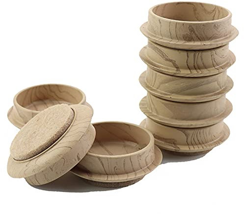 Filz-Bodenbecher, 8 Stück, 4,5 cm, runde Möbelrollen, rutschfester Bodenschutz, Filzstuhl-Fußschalen für Stuhlbeine, Möbel (Beige)