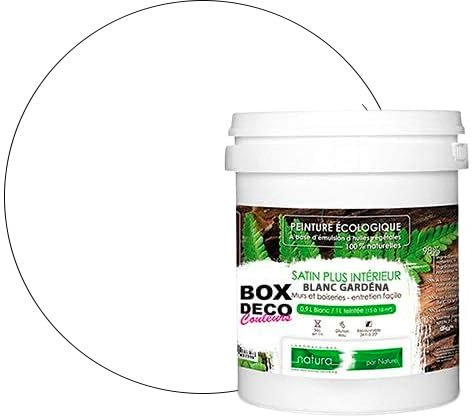 BOX DECO COULEURS Peinture murale blanc gardéna naturel écologique intérieur satin Natura - 1L
