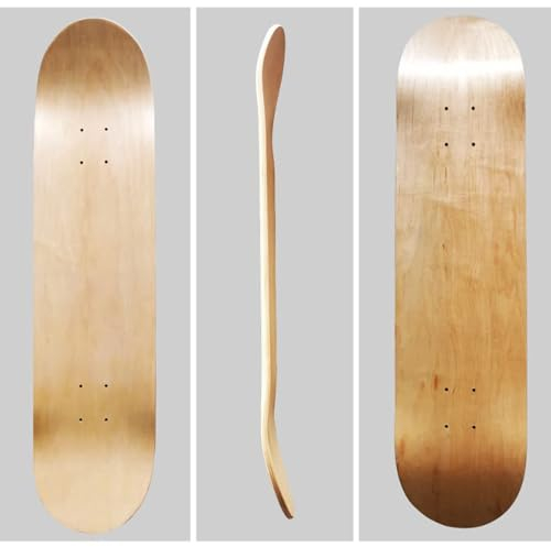 ybaymy Unifarbenes Skateboard-Deck, 2 Stück, blanko, aus Holz, 78,7 x 20,3 cm, für Kinder, Teenager, Jungen, Mädchen