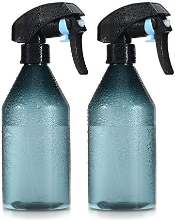 Yebeauty Pflanzen-Sprühflasche, 2 Stück, 284 ml, feiner Nebel, Pflanzenzerstäuber, Bewässerungssprühflasche für Pflanzengarten, Reinigungslösung mit oberer Pumpe, Trigger-Wasser, transparent blau