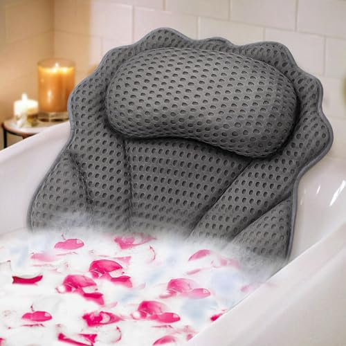 RUVINCE - Cuscino per vasca da bagno per donne e uomini, con 4 cuscini per vasca da bagno ergonomici, per collo, testa e spalle