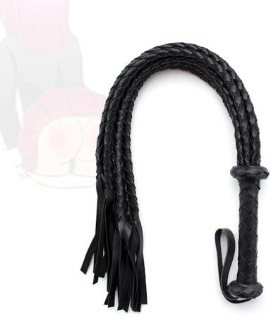 HUNTVE Fouets en Cuir Fouet De Cheval Flogger, Fouet en Cuir Cravache Flirter Sports Equestres