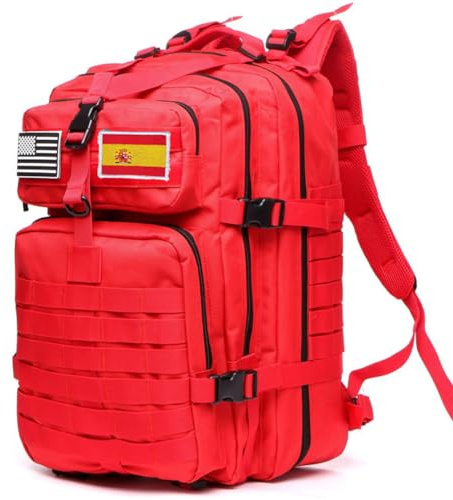 GUJOIN Sac à dos tactique 50 litres avec système Molle - Grande capacité militaire imperméable pour urgences de 3 jours, chasse, randonnée et camping - Sac à dos pour activités de plein air, rouge