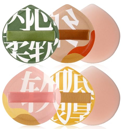 MOZEAT LENS Lot de 4 éponges coréennes pour fond de teint, maquillage coréen, en forme de larme, pour correcteur, crème liquide et poudre, convient aux débutants, taille M