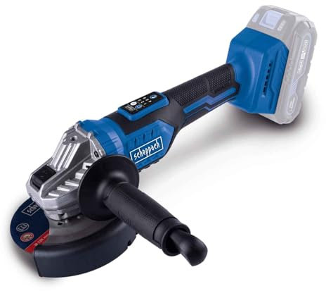 Scheppach Akku-Winkelschleifer BC-AG125-X 20V Brushless Motor mit Softstart | Schleifscheiben Ø 125mm | 20V-IXES-Serie | Drehzahleinstellung 3000 ‒ 10000 min-1 | Ohne Akku & Ladegerät