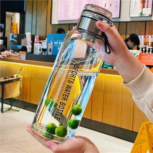 ruehalf Bouteille d'eau en verre de grande capacité 2L, tasse transparente for jus de lait, verres étanches portables for l'extérieur, bouteille d'eau de thé 2L (Size : 750-2000ml, Color : 2000ml)