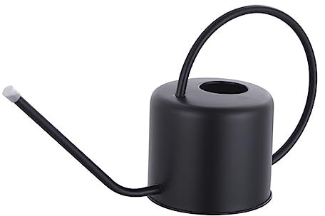 BESPORTBLE Regadera Largo De Metal Duradera para Jardinería, 1,3l Capacidad, Herramienta De Riego Precisa para Plantas De Interior y Exterior, Color Negro