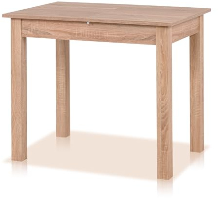 smart Esstisch 90 x 60 cm Eiche, Küchentisch ausziehbar bis 130 cm, modern | Esszimmertisch aus Holzwerkstoff inkl. erweiterbare Auszugsplatte, moderner Tisch für bis zu 6 Personen, für Wohnraum