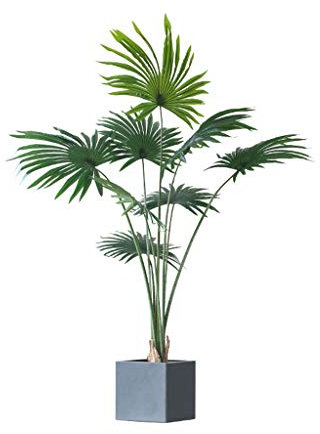 ASumPio Nordische Kunstpflanzen, Kunststoff, Tropische Fächerpalme, Blätter, Hausgarten-Dekoration, Bonsai, Kunstbaum, Dekorative Kunstpflanzen,