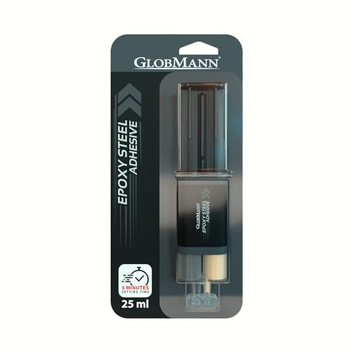 Globman Metal Repair Adhesive 25ml - Heavy Duty Epoxy Adhesive for Steel, Metal, Plastics, Stainless Steel, Aluminum etc.