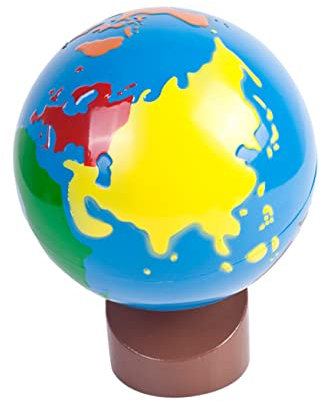 Abaodam Praktischer Desktop Weltkarten für Kinder Geographie Spielzeug mit Holzsockel Dekoration für Spielzimmer Interaktives Weltkarten Ornament mit Stabiler Basis