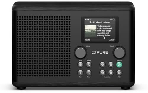 Pure Classic H4i – Internet Radio with WiFi, DAB+ & FM, Bluetooth 5.3, USB – 10W Speaker – 2.4 Color Display – 150 Presets – Sleep & Kitchen Timer – AUX Input – Black