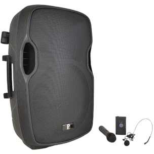 15 Portable PA Speaker Battery Powered with Radio Mic and Bluetooth