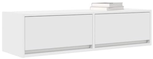 vidaXL TV-skåp 100 x 31 x 25,5 cm Vit Konstruerat trä | Väggmonterad för en minimalistisk känsla, Starkt konstruerat trä som håller, Allt monteringsmaterial ingår