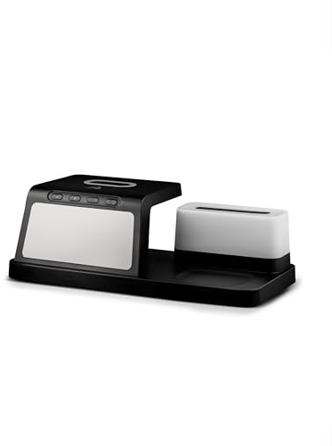 FixRix 3-in-1 Ladestation mit 15W Wireless Charging & Wecker schwarz – Qi Ladegerät für Smartphone & Handy mit LED-Display, 3 Alarmzeiten & Snooze-Funktion, Helligkeitsstufen & Schutzfunktionen