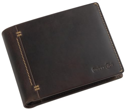 GlobeeCraft Cartera Hombre Piel marrón con Monedero Interior, diseño Compacto y Elegante, Billetera Cuero práctica con múltiples Compartimentos, Ideal para Uso Diario 12 cm x 10,5 cm x 2 cm