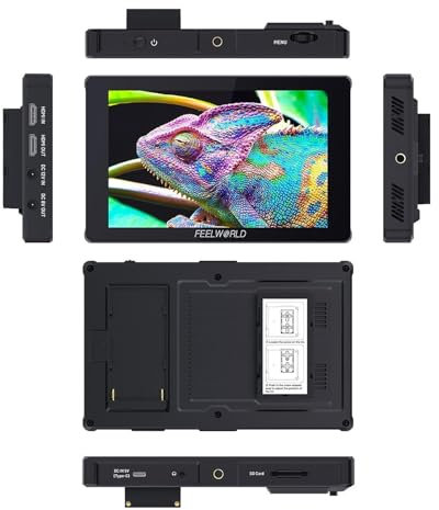 F7 Plus Monitoraggio del campo fotografico da 7 pollici, touchscreen HDMI 4K 1200NITS HDR 3D LUT Supporto DSLR Video Monitor con kit di alimentazione esterno per la videografia di