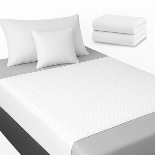 Empapadores Cama Adultos Lavables. Empapadores Bebe Reutilizables con alas. Empapador Cama Lavable Super Absorbente 3,15 litros/m². Protector Cama 4 Capas (90 x 85 cm (Pack x 2))