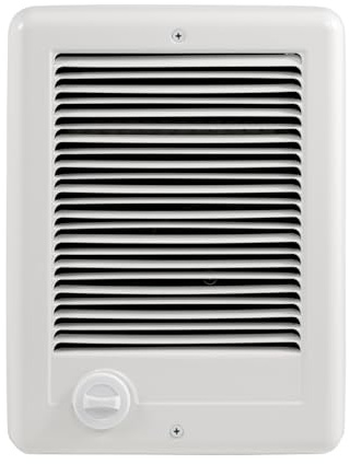 Electric Wall Heater CSC151TW Complete Unit wiht Adjustable Thermostat, Wall Mounted Electric Heater for Indoor Use, Fast Heating, 5120 BTU, 120 Volt, 1500 Watt, White