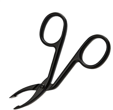 Pinzas para cejas con forma de tijera de acero inoxidable - Pinzas curvadas para cejas con pinzas, pinzas para cejas, pinzas de pinzas, depilación facial, removedor de cejas para mujeres