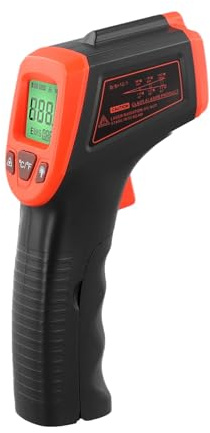 Zilimontt Thermomètre numérique infrarouge avec 12 : rapport distance au spot, plage de -50 à 600 °C, émissivité réglable de 0,– 0,99, pour les tests industriels et