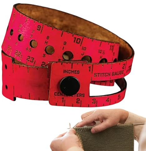 Leather Measuring Tool,Sewing Wrist Ruler Leather Wrap - Crochet Hook Sizer Tool,for Knitting Crocheting Crafting Weaving Stitching