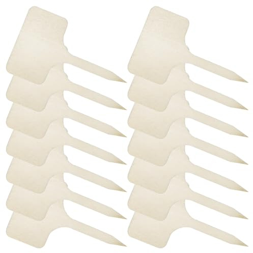 Parliky 80 Etichette per Piante in Legno Naturale 6X10 CM Marcatori Impermeabili per Giardino Esterno Paletti Riutilizzabili per Erbe Aromatiche e Fiori da Giardino Targhette