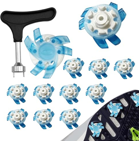 Clavos para zapatos de golf - Juego de tacos antideslizantes de 12 piezas, pernos de tracción de rápido portátiles | Reemplazo conveniente para soporte de estabilidad de práctica de entrenamiento