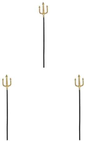 Healvian 3pcs Halloween Devil Pitch Fork Costume Accessories Plastic Trident Prop for Adult Masquerade Party Lightweight Demon Role-play for Halloween Cosplay