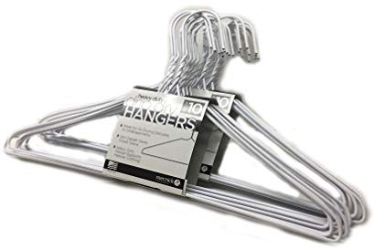 20 PC Vinyl Coated Heavy Duty Wire Cloth Hanger Plastic Coated Steel Coat Hanger Hook - White Color 16 (40.5Cm) Wide