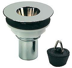Other 3/4 Sink Waste with Plug - Chrome on Brass Caravan Camper Motorhome Boat Waste