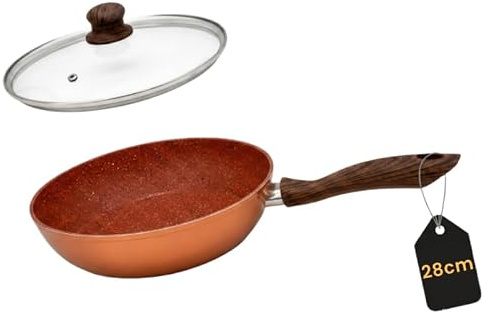 venteo - Sauteuse granit 28 cm KitchenPro - Revêtement antiadhésif + couvercle