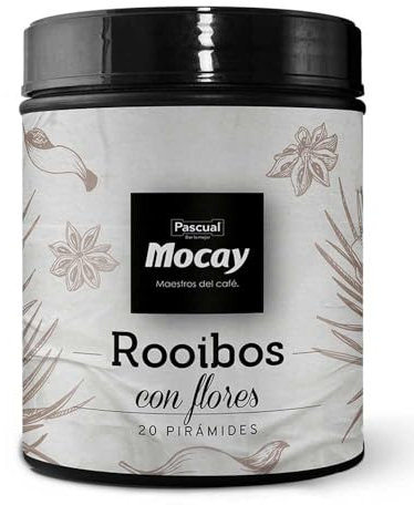 Mocay - Infusiones Sabor Roiboos con Flores - Pack 2 Latas de 20 Pirámides – 40 Pirámides Compostables