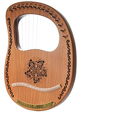Klassische Hölzerne Lyre Harp 16 String Miniatur Mini Harfenfurnier Holz Harfen-Saiteninstrument