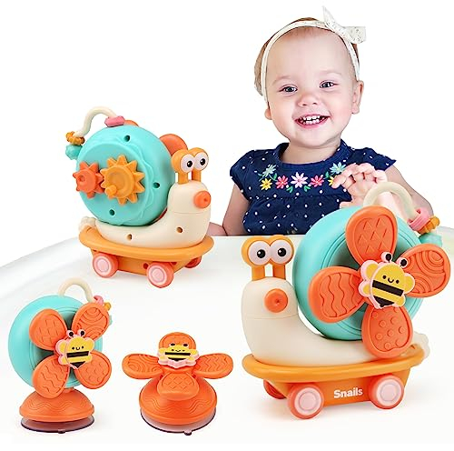 LEADSTAR Hochstuhl Saugnapf Spielzeug für Baby ab 6 Monate, Montessori Baby Spielzeugbaby 6-9-18 Monate, Motorikspielzeug Baby‘s Spielzeug 6 Monate, Geschenk für Jungen Mädchen 7 8 9 10 11 12 Monaten