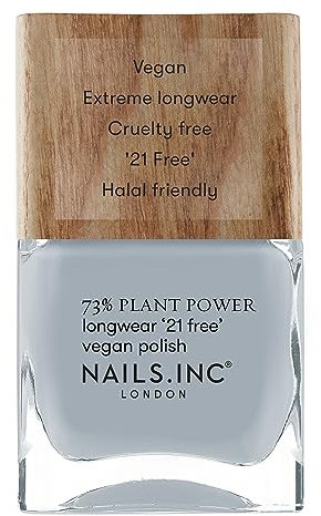 Nails.INC 73% Plant Power Nagellack, langanhaltende Nagelfarbe hält bis zu 10 Tage, schnell trocknend, tierversuchsfrei, vegan, 21 freie Formel, Fresh Air Don't Care, 14 ml