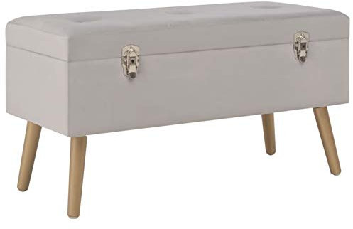 BaraSh Bank mit Stauraum 80 cm Grau Samt Eckbank Esszimmer Entryway Bench Sitzbank Sitzbank KüChe