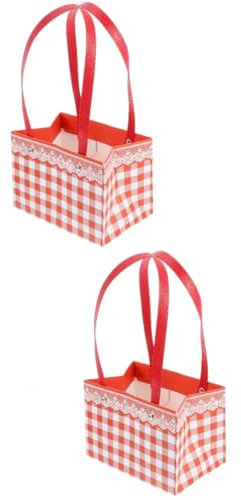LALAFINA 2sets Blumenstrauß Tasche Blumendruck Kordelzug Sackleinen Mesh Pappe Starken Griff 5 Stücke * 2