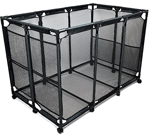 Organiseur de rangement pour flotteurs de piscine pour nouilles de piscine, serviettes gonflables, bac de rangement ultime pour jouets de piscine – XXL noir en métal haute densité – Support de