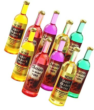 Gogogmee 18 STK Miniflasche Miniatur-Puppenhauszubehör Miniatur-Puppenhausdekorationen Modelle glasflasche schöne Harzflasche Miniatur-Weinflaschen Getränke Spielzeugzimmer Kunsthandwerk