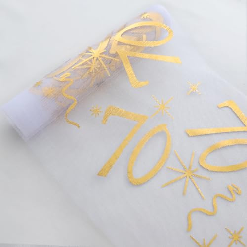 Yontree 70 Jahre Geburtstag Deko Tischdeko Geburtstag Tischläufer für Mann und Frau (28 cm x 10 m) Zuschneidbar