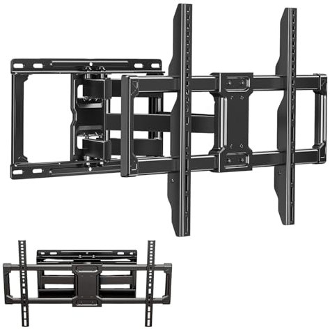 Avilia Staffa TV da Parete Full Motion - Braccio Televisore per Schermi 26-65 Pollici, Regolabile in Inclinazione, Livellamento, Rotazione e Allungamento, Carico Massimo 50kg, 18.6x47.4cm