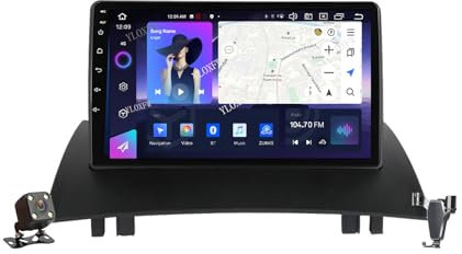 YLOXFW Android 12.0 Autoradio Stereo Navi mit 4G 5G WiFi DSP Carplay für Megane 2 2002-2009 Sat GPS Navigation 9 Zoll MP5 Multimedia Video Player FM BT Receiver,M200s