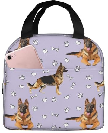 Bolsas de almuerzo aisladas para hombres y mujeres, trabajo, pastor alemán n.º 1017, bolsa térmica suave aislada para viajes, lonchera pequeña a prueba de agua para hombres y mujeres, bolsa de
