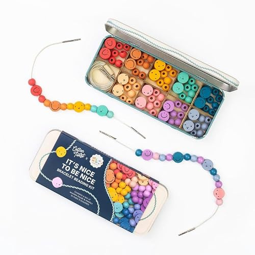 COTTON TWIST Kids It's Nice to Be Nice Bracelet Making Craft Kit - Unisex Children Creative Beading Jewellery Designing DIY Play Set