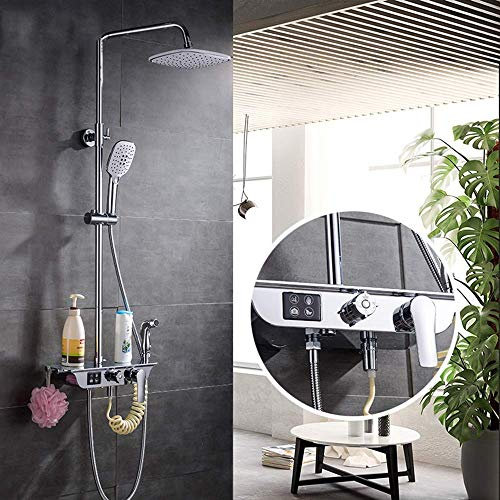 Household Bathroom New Four-Speed Large Panel Rack Shower Set Shower Faucet Shower System Delicate Shower Set, XUTNZA