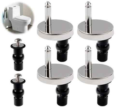 4 Pack Quick Release Toilet Seat Fixings | Fits Wc Blind Holes, Includes 2 Screw Kits for Secure Mounting, Ideal for Repairing Loose or Broken Bathroom Lids
