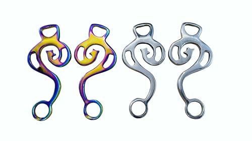 Hackamore Star Rainbow Ersatzbacken für Pferde, aus Edelstahl, englisches Western-Design, mehrfarbig, Silberfarben