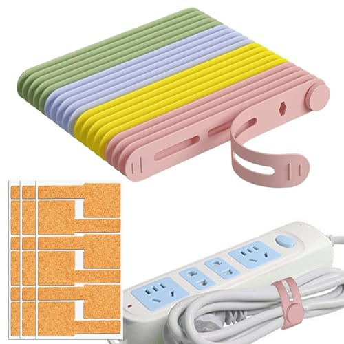 Etichette per cavi, fascette per cavi elettrici | Fascette in silicone con etichette,20 fascette per cavi e 18 etichette per cavi multicolori, da viaggio per la gestione dei cavi