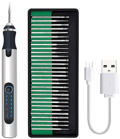 Generico Penna per incisione senza fili, penna per incisione su vetro, Penna per incisione elettrica regolabile | Potente kit penna per incisione con strumento per incisore per metallo, legno